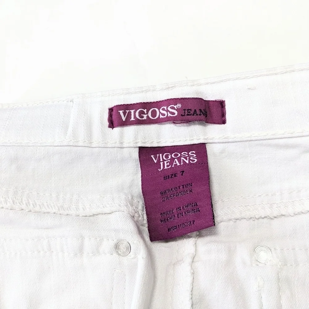 Vigoss Girls White Denim Mini Skirt with Studs